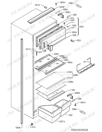 Взрыв-схема холодильника Aeg AIK1342R - Схема узла Cooling system 017